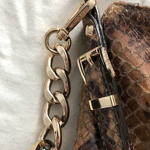 Michael Kors snakeskin hobo bag brown - Picture 6 of 8